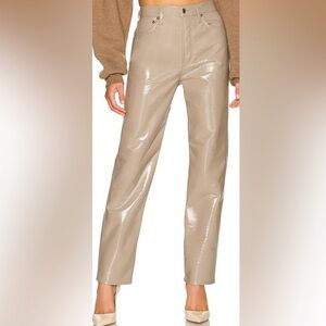AGOLDE Recycled Leather 90's Pinch Waist Pants, Quail Patent, sz 27